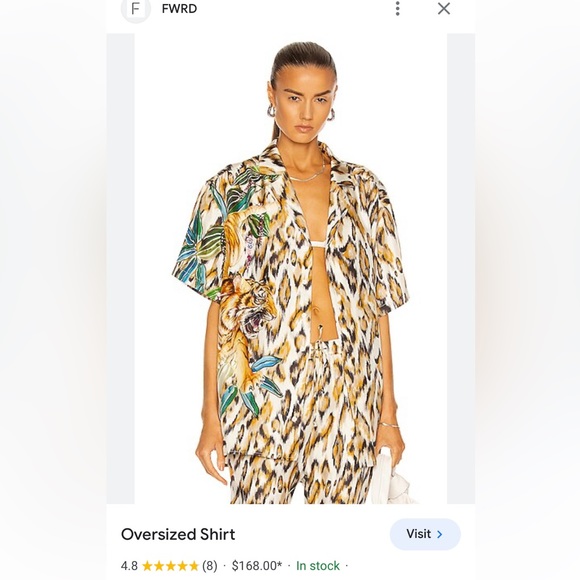 NEW Tell Your Friends SILK tiger jungle safari Hawaiian shirt blouse top Tristan - Picture 5 of 16